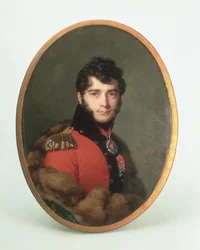 Porträt eines Mannes in roter Uniform